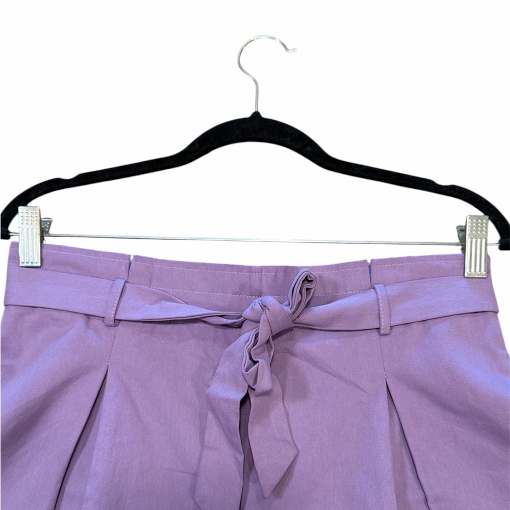 Vine & Love Tie Waist Shorts Size Large Lavender Side Pockets High Waist NEW - Picture 3 of 7